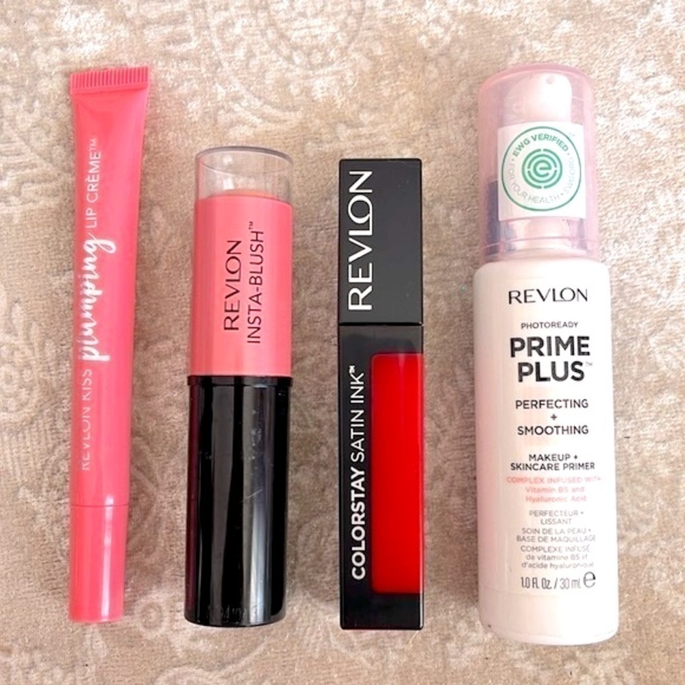 Brand New Revlon Bundle Primer Colorstay Stain Ink Lip Insta-Blush Plumping